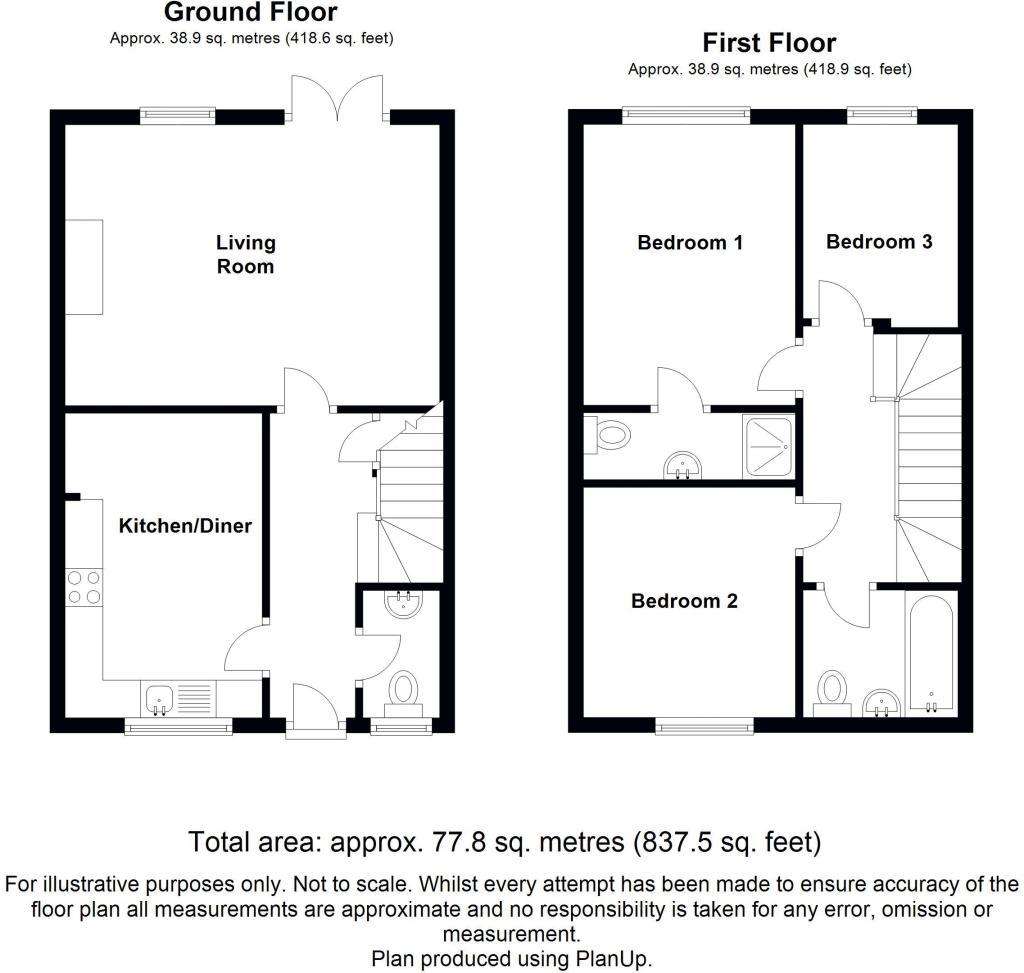 3 bedroom semi-detached house to rent - floorplan