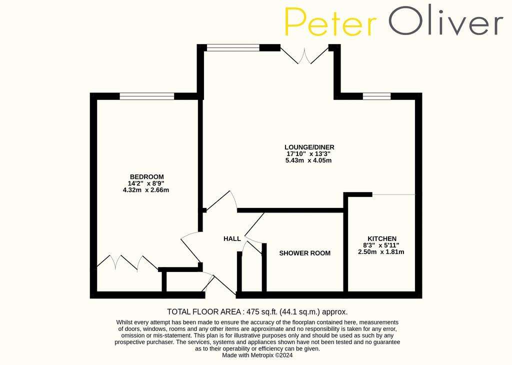 1 bedroom flat for sale - floorplan