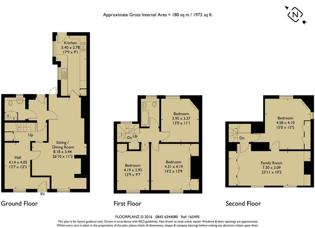 5 bedroom terraced house to rent - floorplan