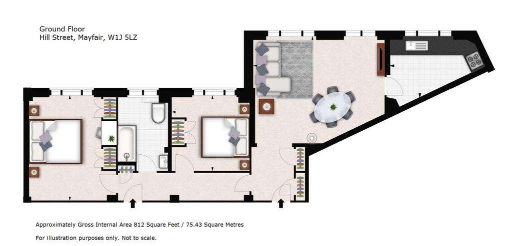 2 bedroom flat to rent - floorplan