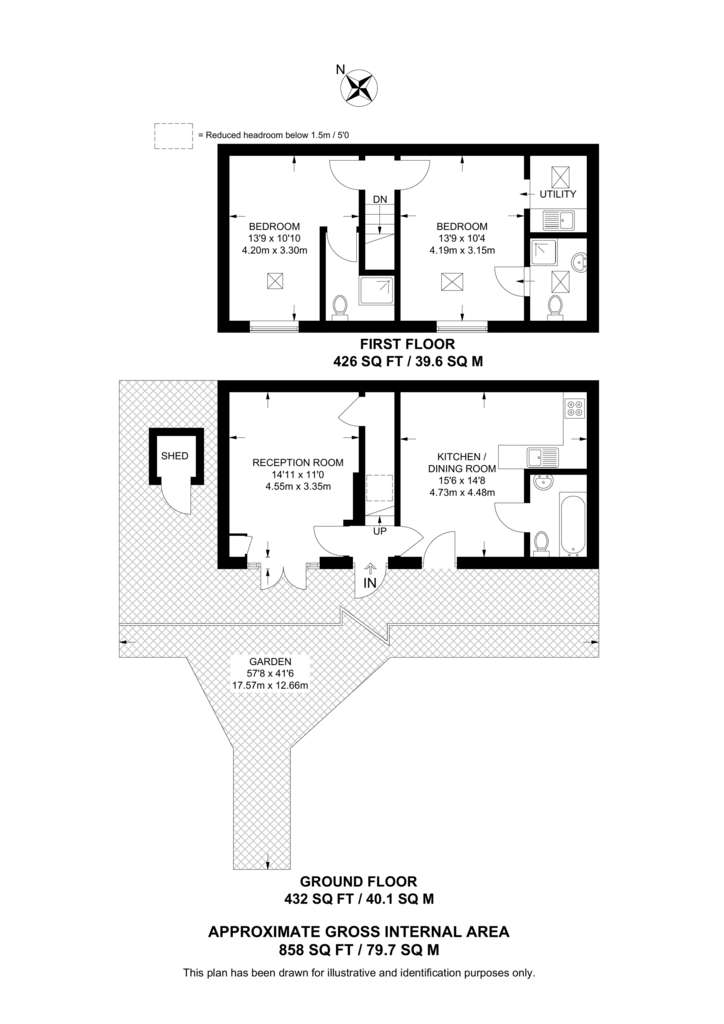 2 bedroom detached house to rent - floorplan