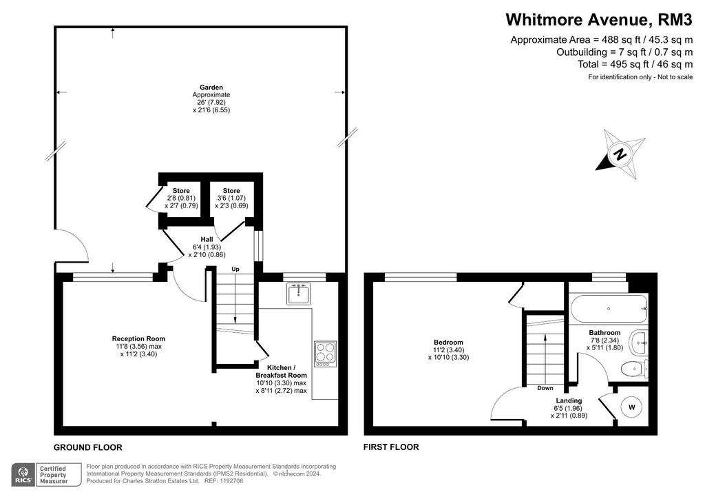 1 bedroom terraced house for sale - floorplan