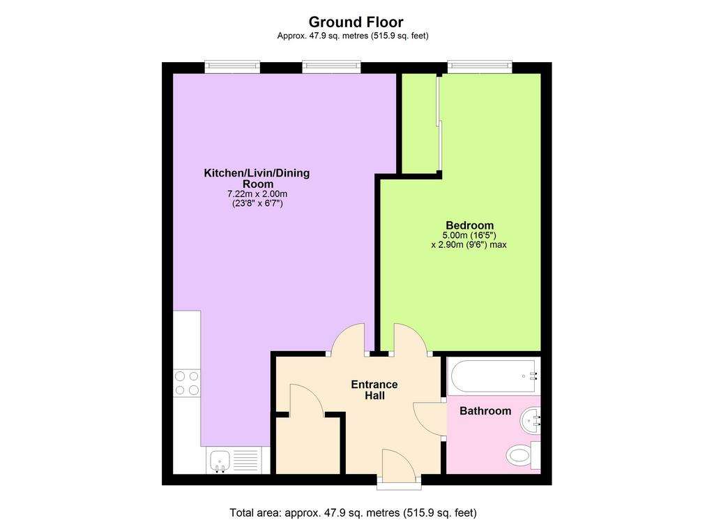 1 bedroom flat to rent - floorplan