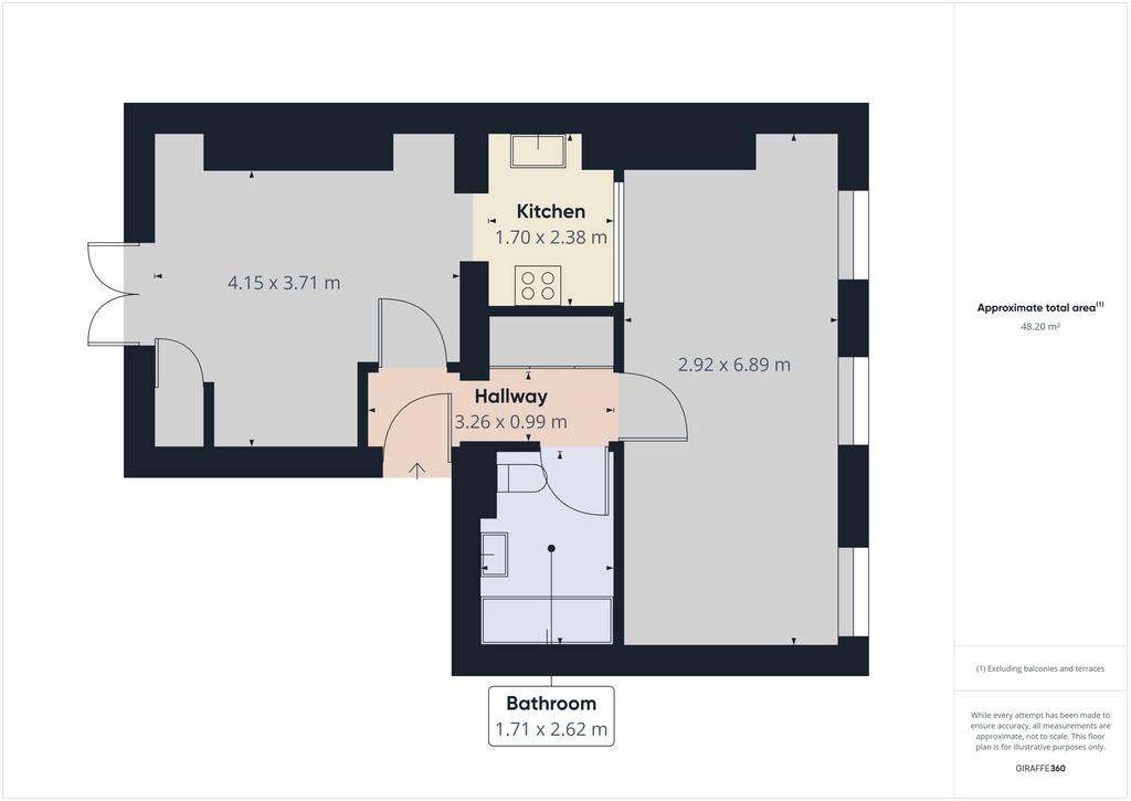 1 bedroom flat to rent - floorplan