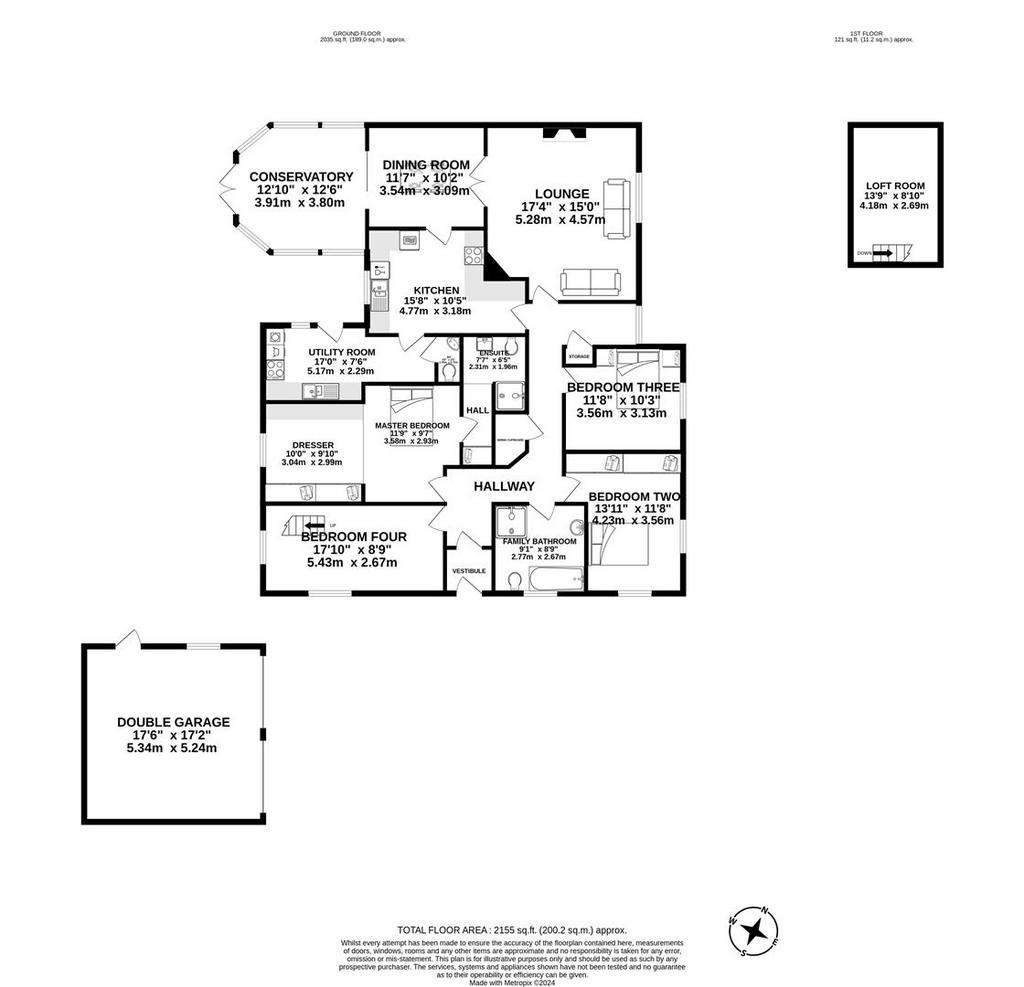 4 bedroom detached bungalow for sale - floorplan