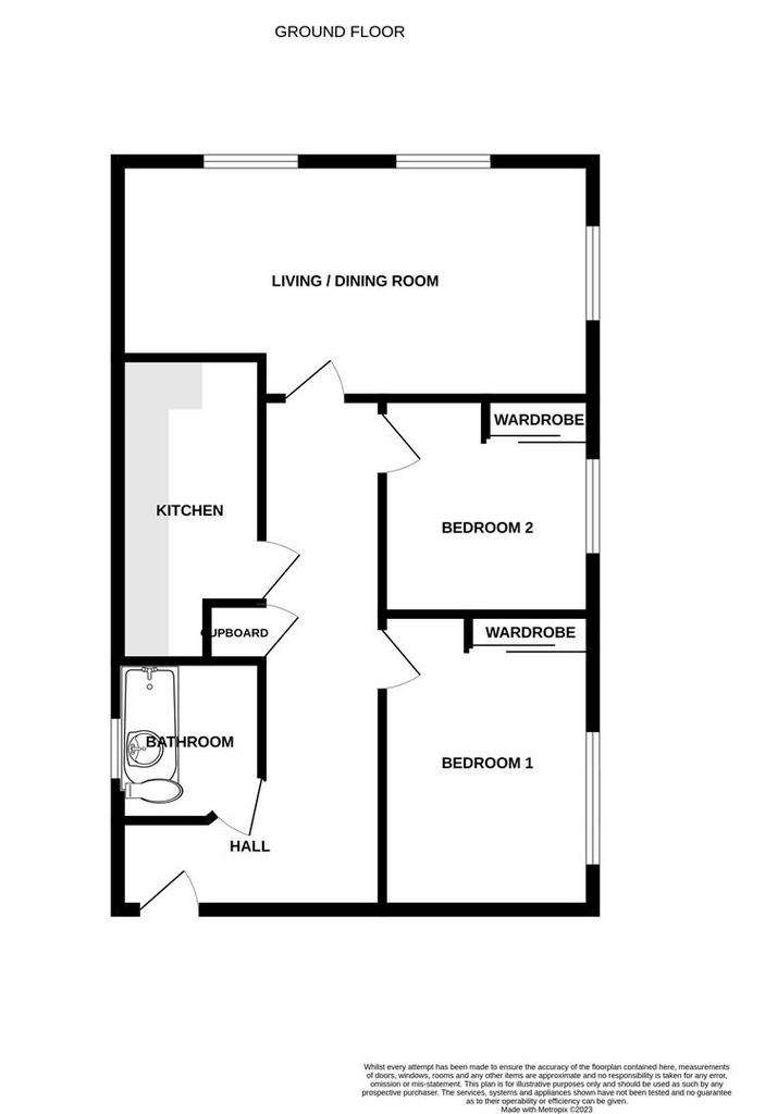 2 bedroom flat to rent - floorplan