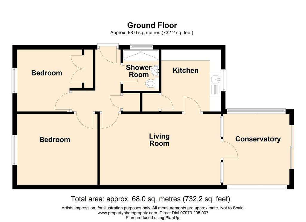 2 bedroom detached bungalow for sale - floorplan