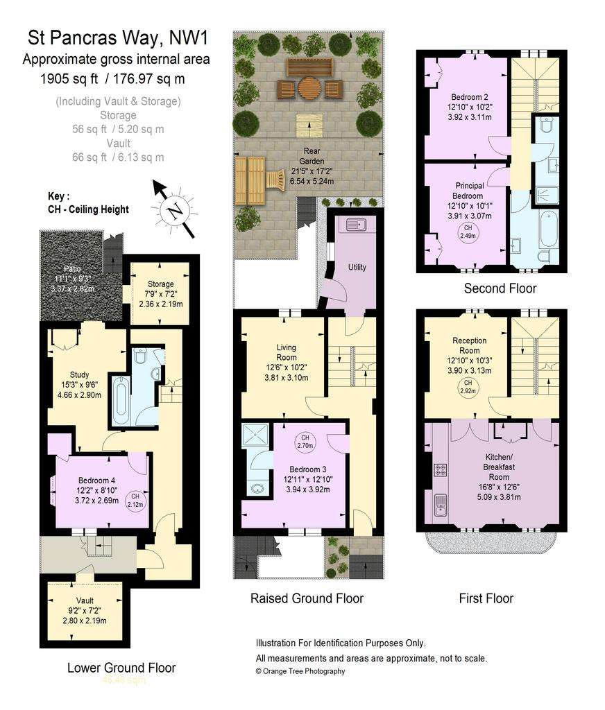 4 bedroom terraced house for sale - floorplan