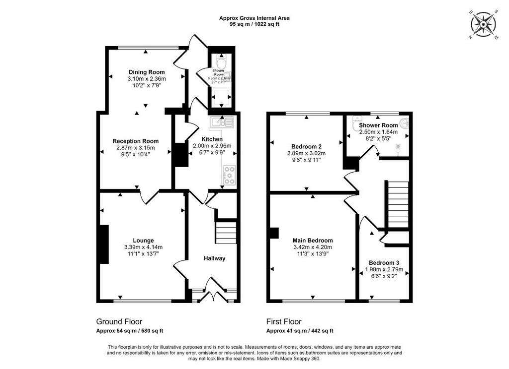 3 bedroom terraced house for sale - floorplan