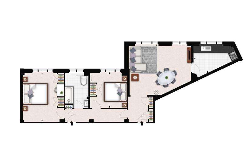 2 bedroom flat to rent - floorplan