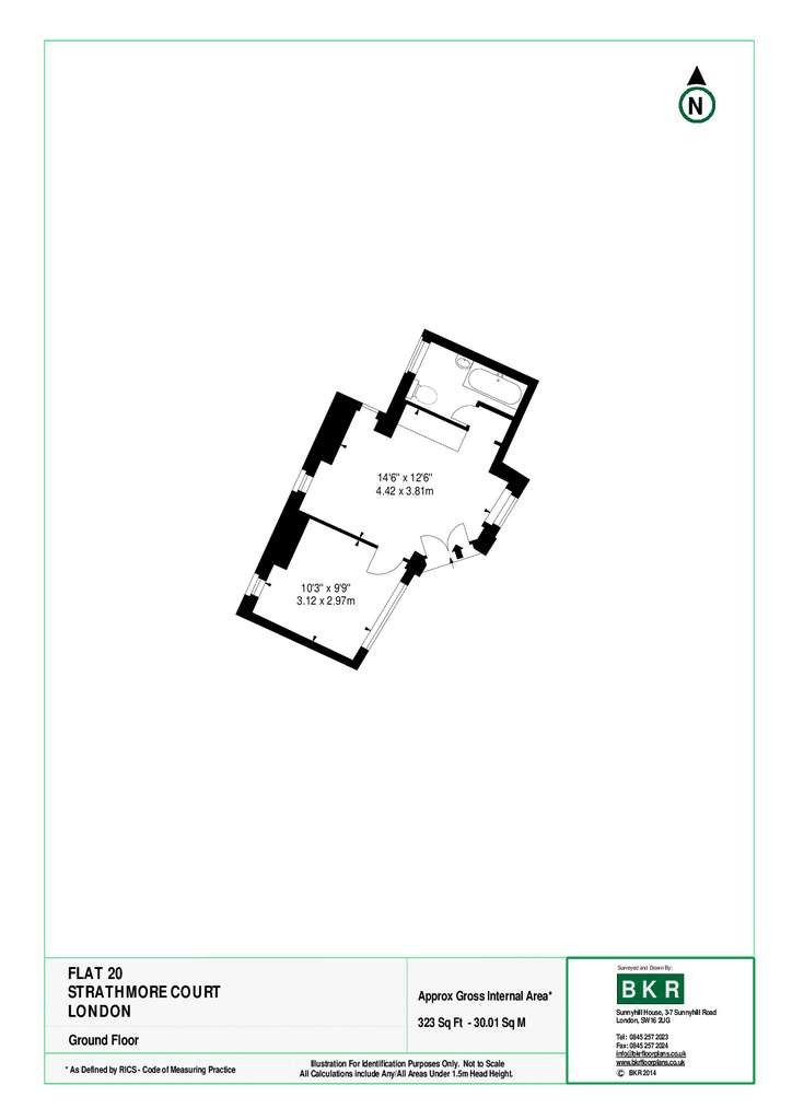 1 bedroom flat to rent - floorplan