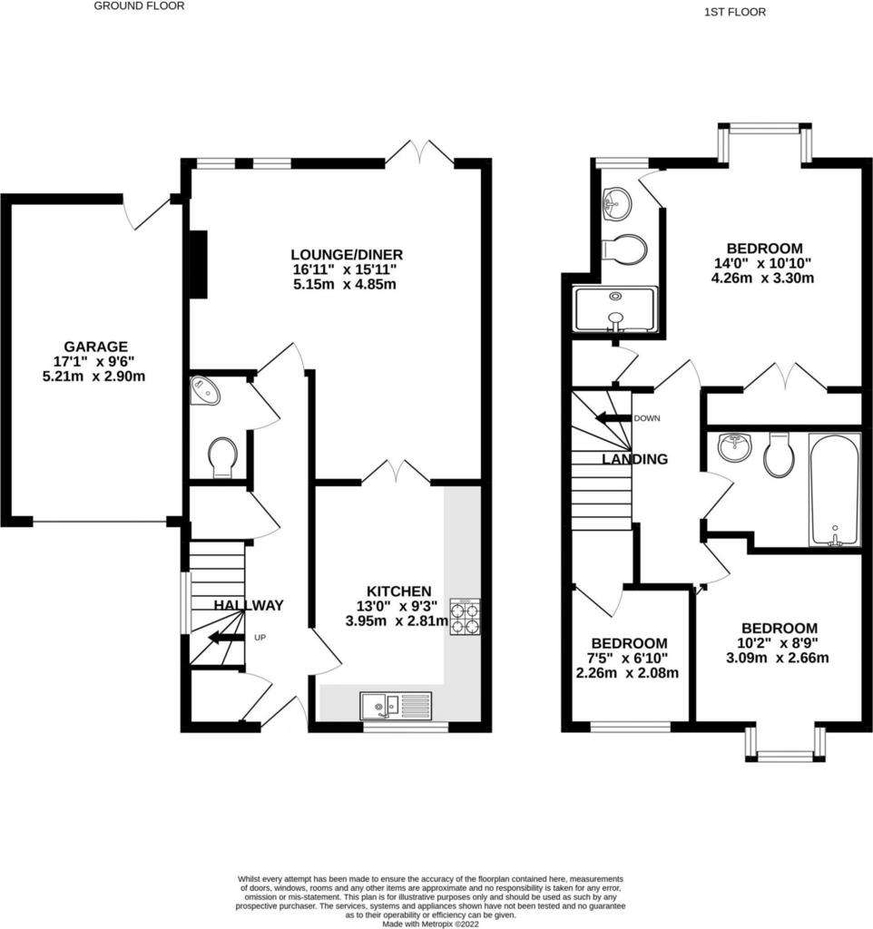 3 bedroom end of terrace house to rent - floorplan