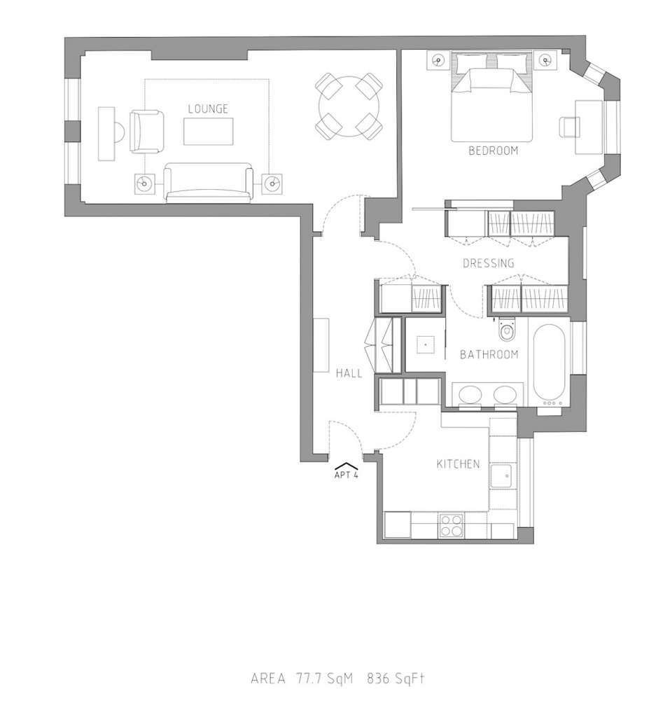 1 bedroom flat to rent - floorplan