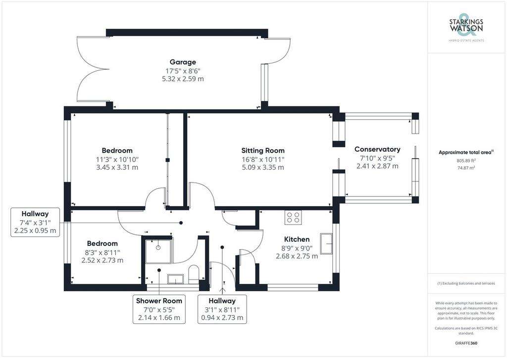 2 bedroom detached bungalow for sale - floorplan