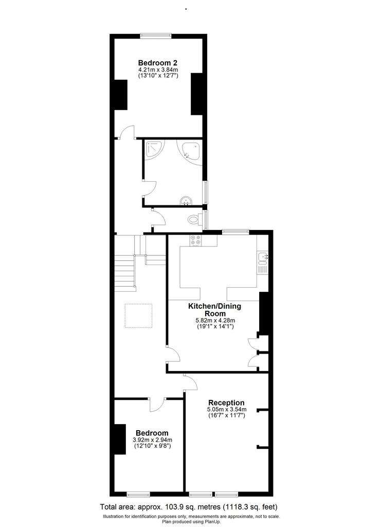 2 bedroom flat to rent - floorplan