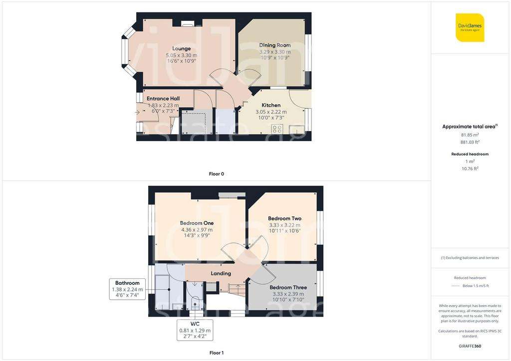 3 bedroom semi-detached house for sale - floorplan