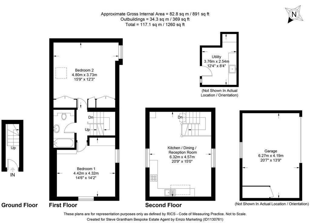 2 bedroom coash house for sale - floorplan