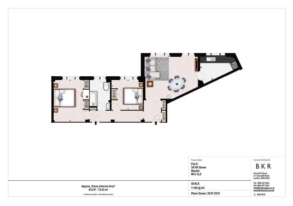 2 bedroom flat to rent - floorplan