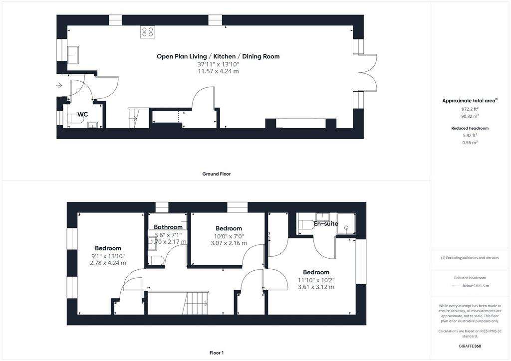 3 bedroom semi-detached house for sale - floorplan